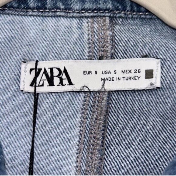 Zara Cropped Patchwork Denim Blue Jacket
(Size Small) - Picture 6 of 8
